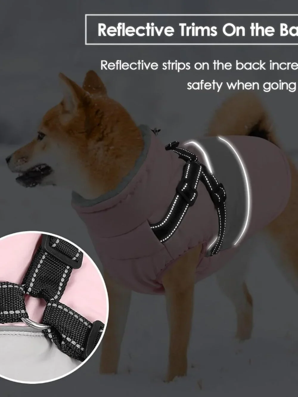 Dog Coat, XXXL Dog Jacket Winter with Harness Built in,
